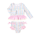 Girls' Floral Rash Guard 2-Piece Swim Set — UPF 50+