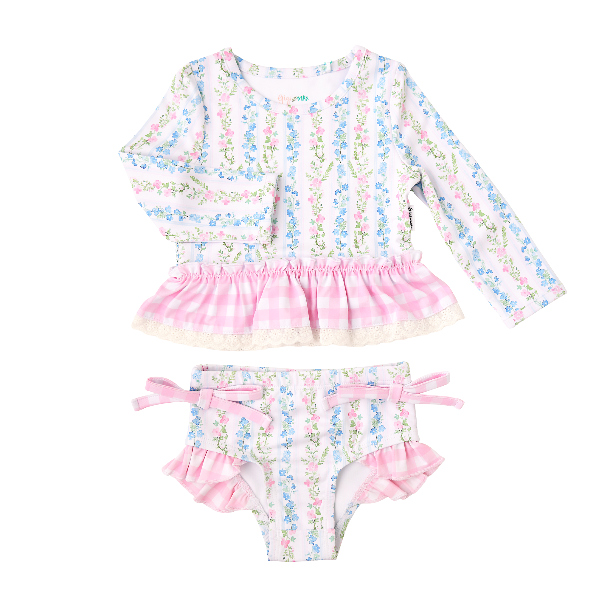 Girls' Floral Rash Guard 2-Piece Swim Set — UPF 50+