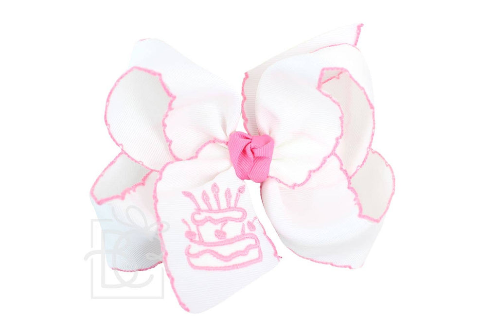 Embroidered Cake Crochet Edge Bows