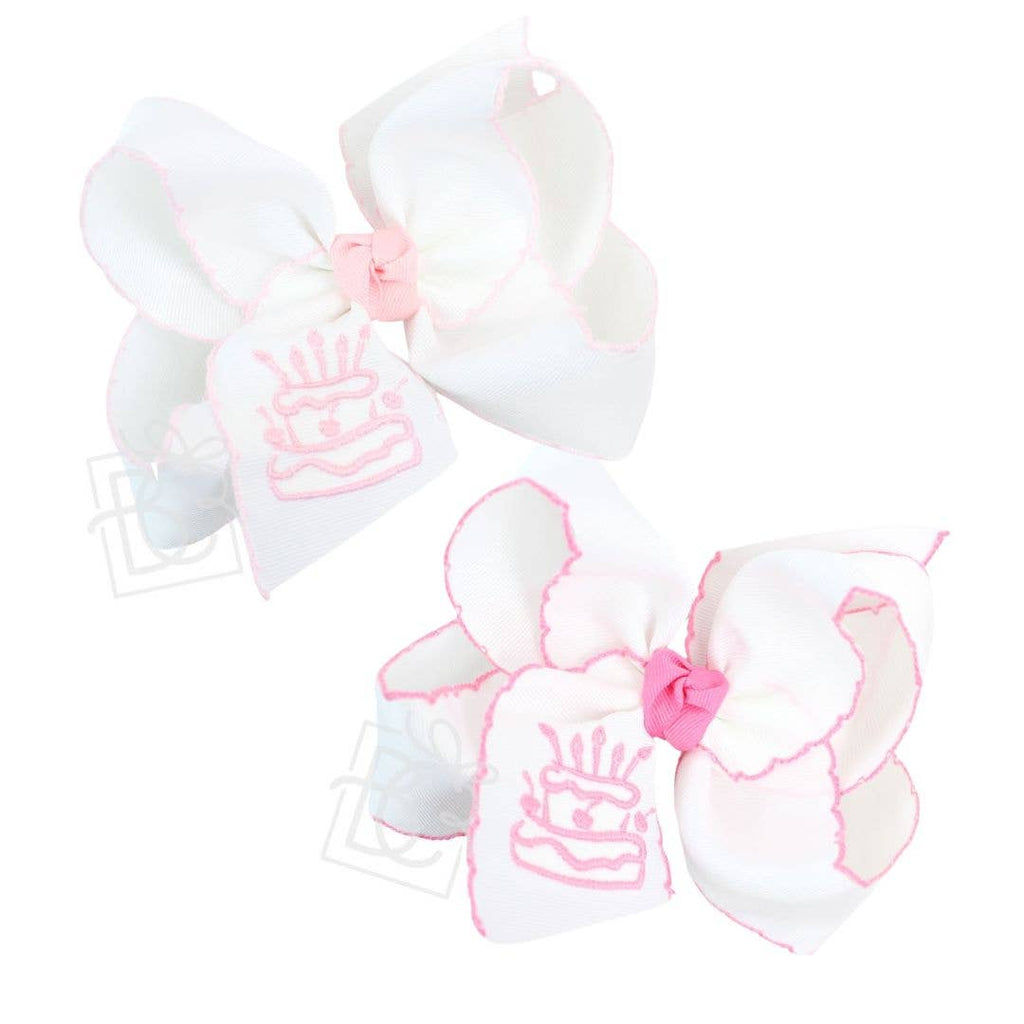 Embroidered Cake Crochet Edge Bows