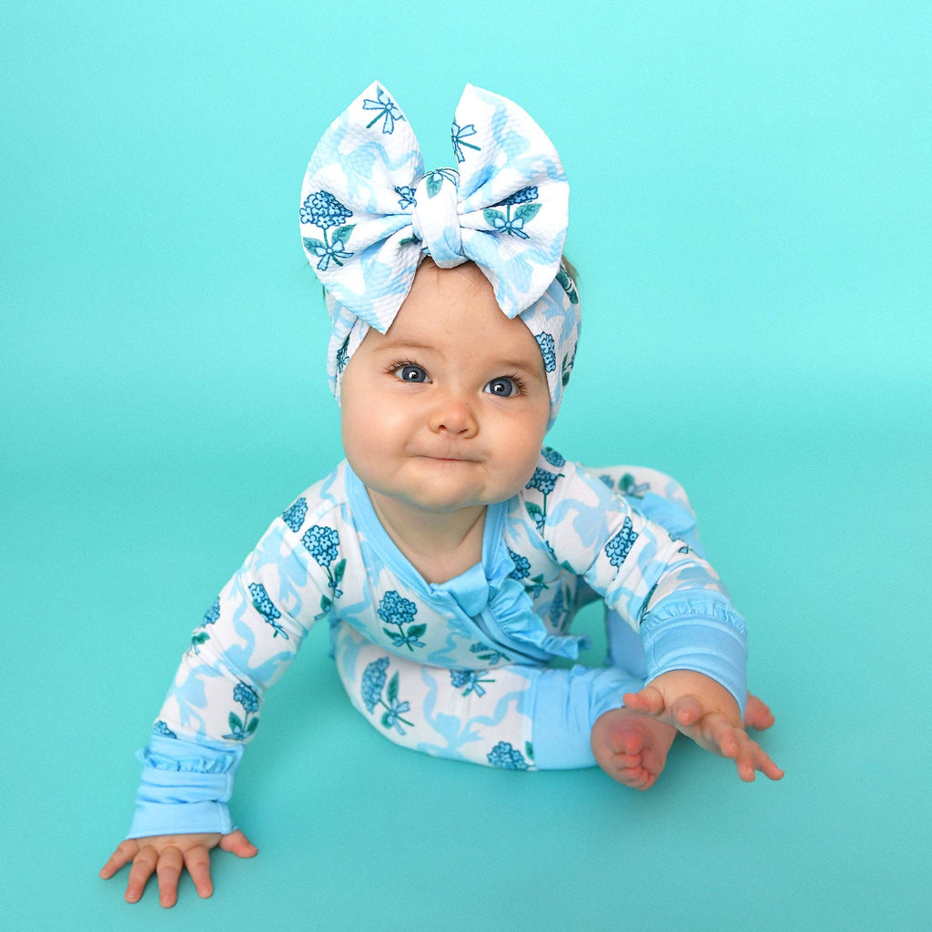 Bamboo Floral Ruffle Zip Sleeper — Baby One-Piece Outfit