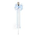 Crochet Edge Grosgrain Pacifier Clip w/ Detachable Bow