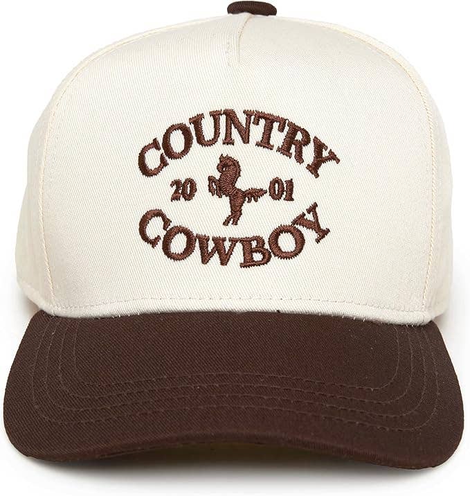 Kids & Baby 2-Tone Vintage Hat | Country Cowboy Brown & Beige | Infant to Youth