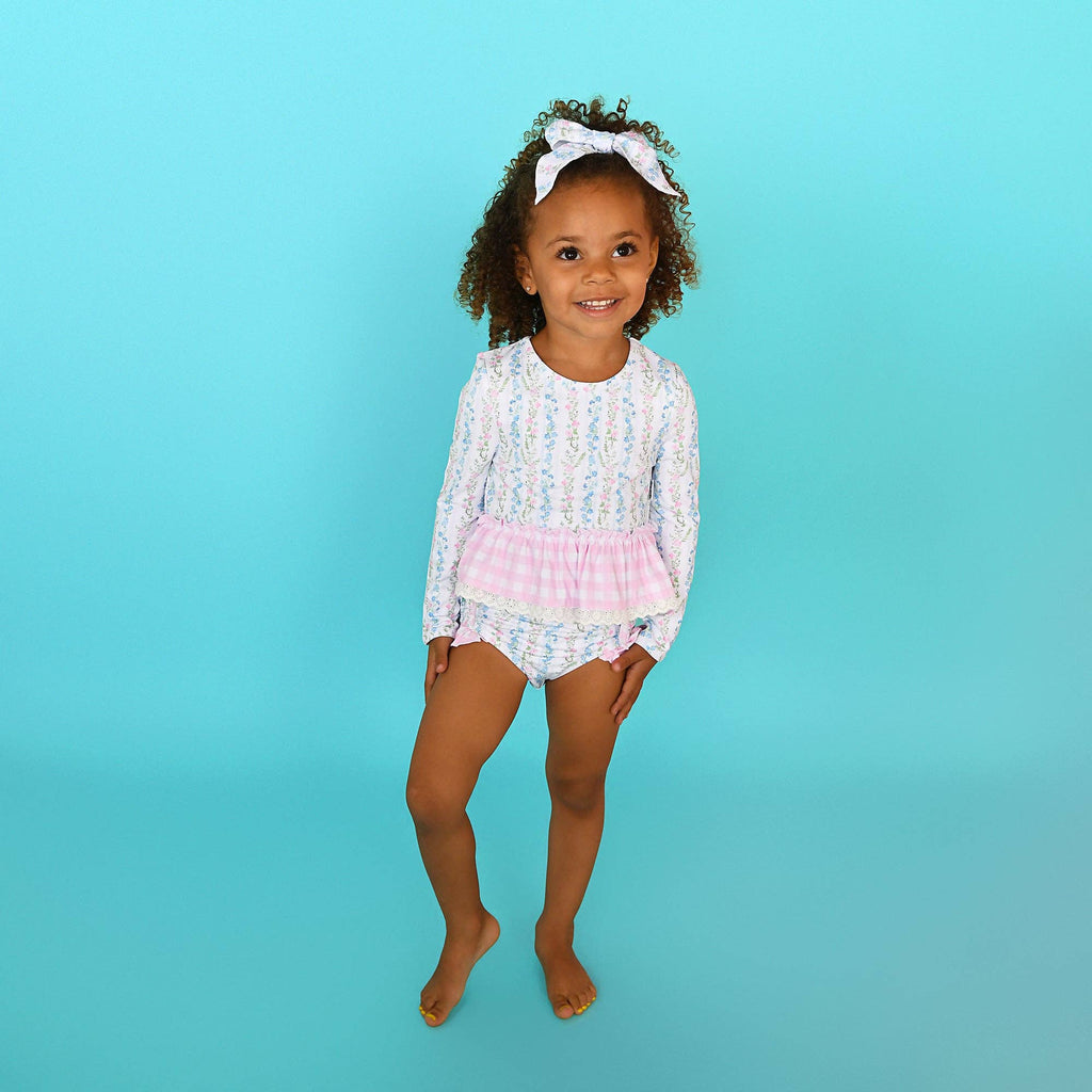 Girls' Floral Rash Guard 2-Piece Swim Set — UPF 50+