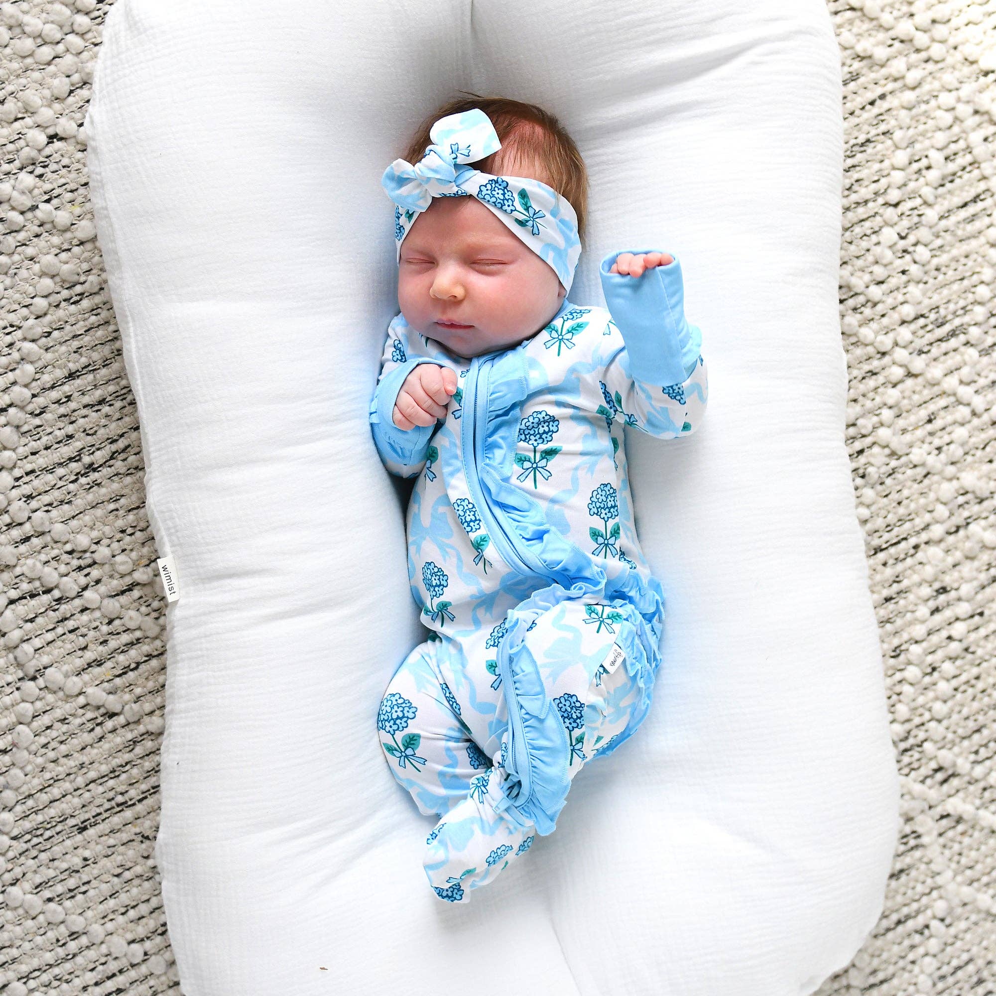 Bamboo Floral Ruffle Zip Sleeper — Baby One-Piece Outfit