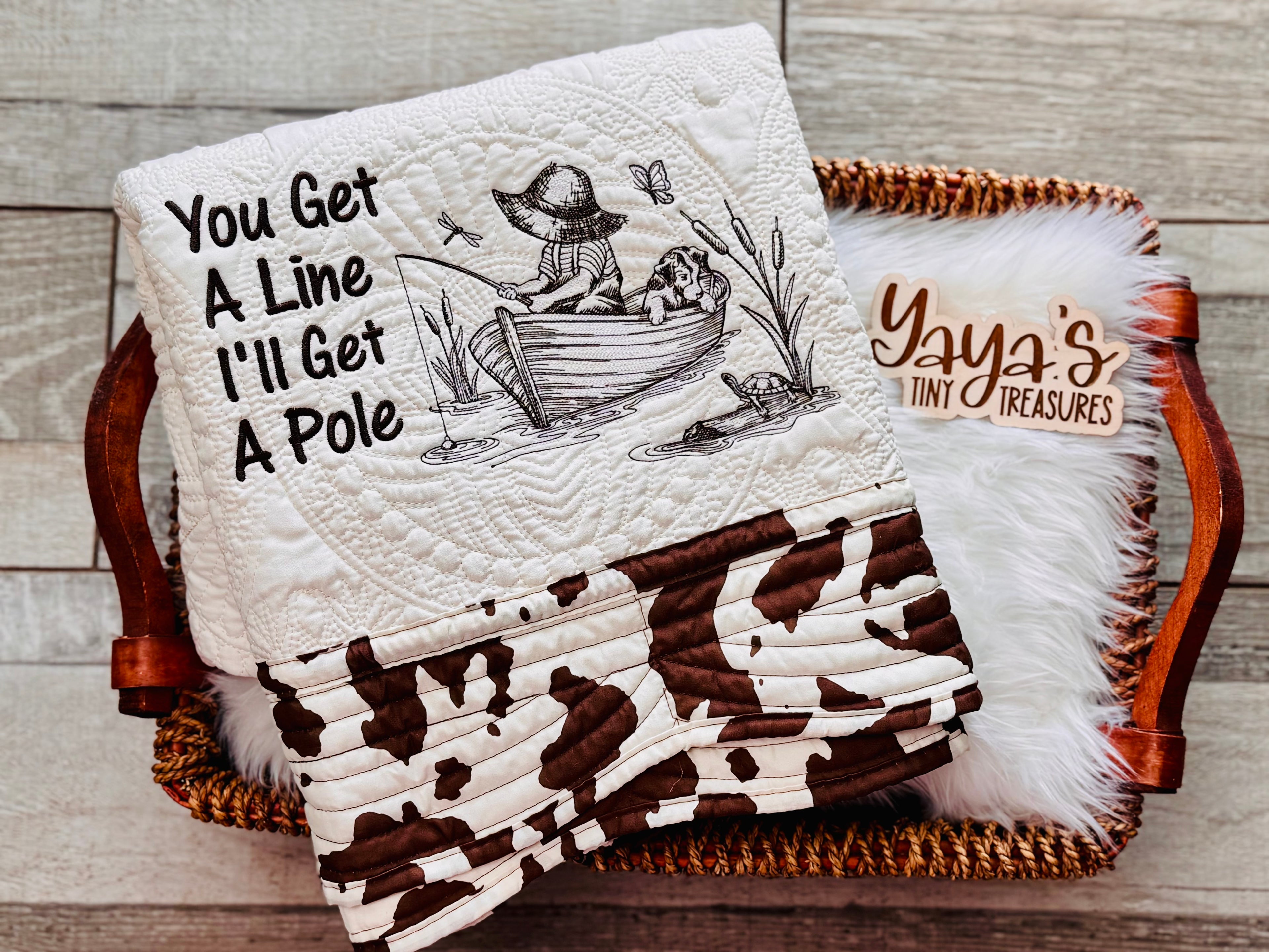 Heirloom Blanket - "You Get a Line, I'll Get a Pole" | 36x45
