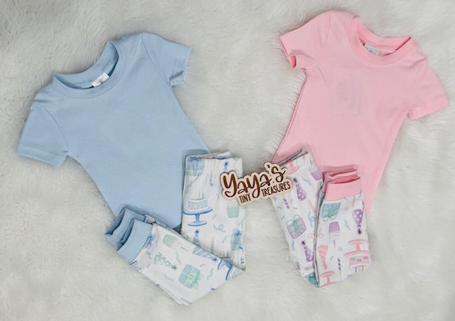 Birthday Pajamas | Boy & Girl | Blank or Custom Embroidered