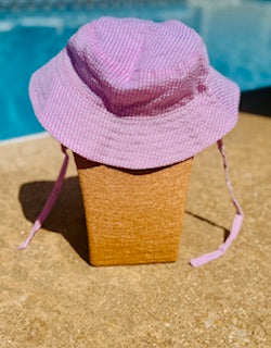 Seersucker Baby & Kids Sun Hat | Pink, Navy & Blue |