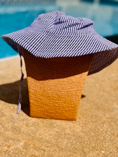 Seersucker Baby & Kids Sun Hat | Pink, Navy & Blue |