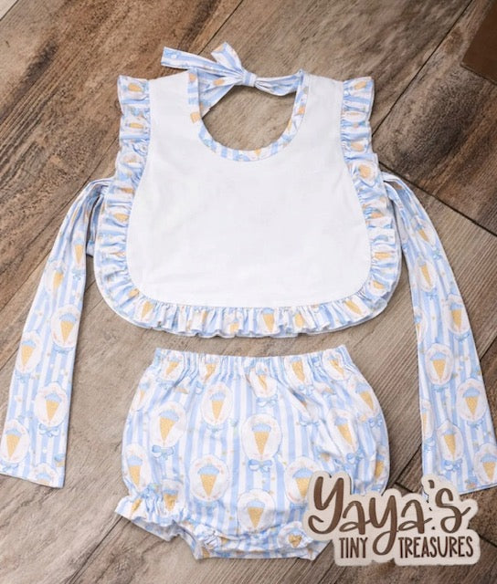 The Sweet Scoop Apron Set | Embroidery-Ready Kids Apron | Boutique Baby & Toddler