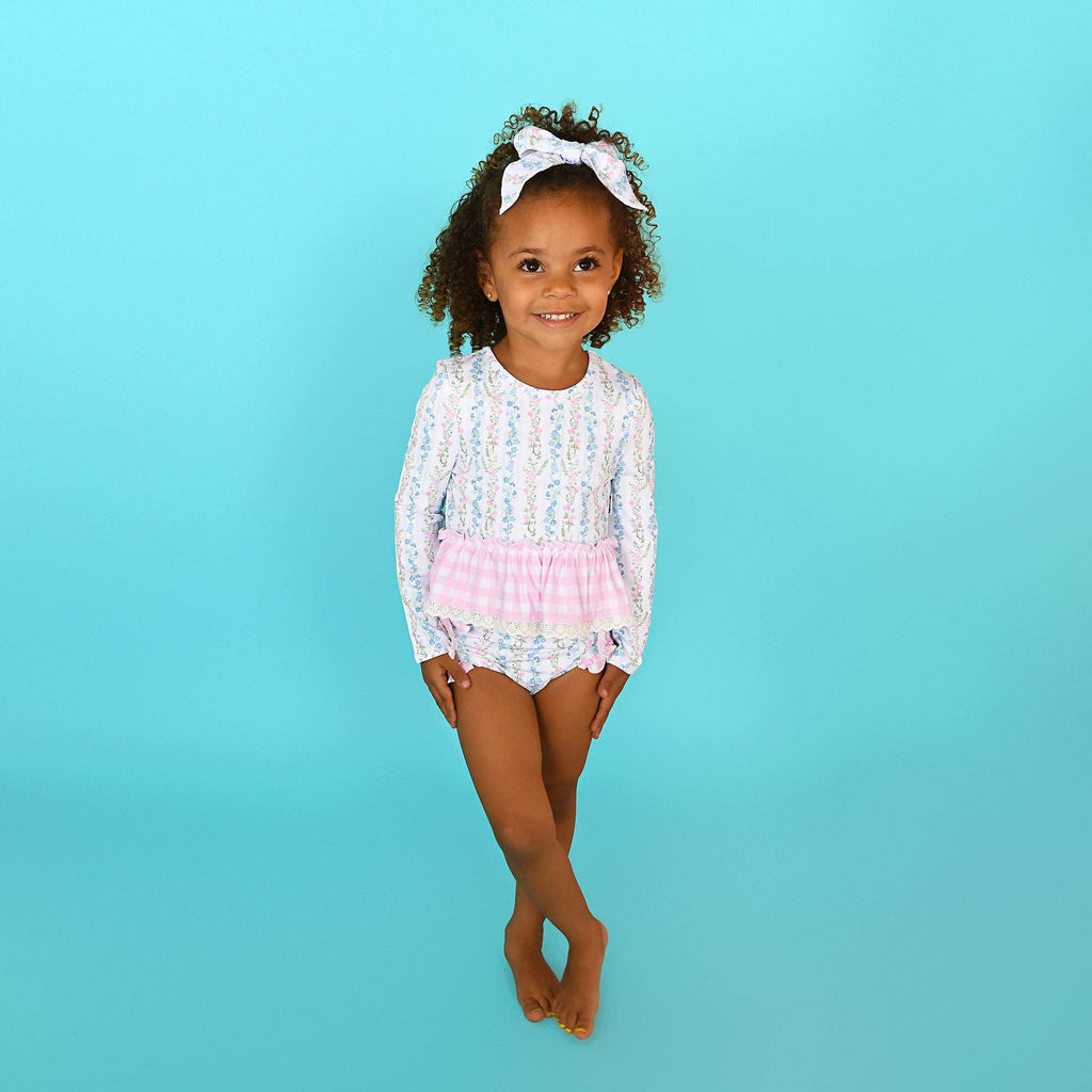 Girls' Floral Rash Guard 2-Piece Swim Set — UPF 50+