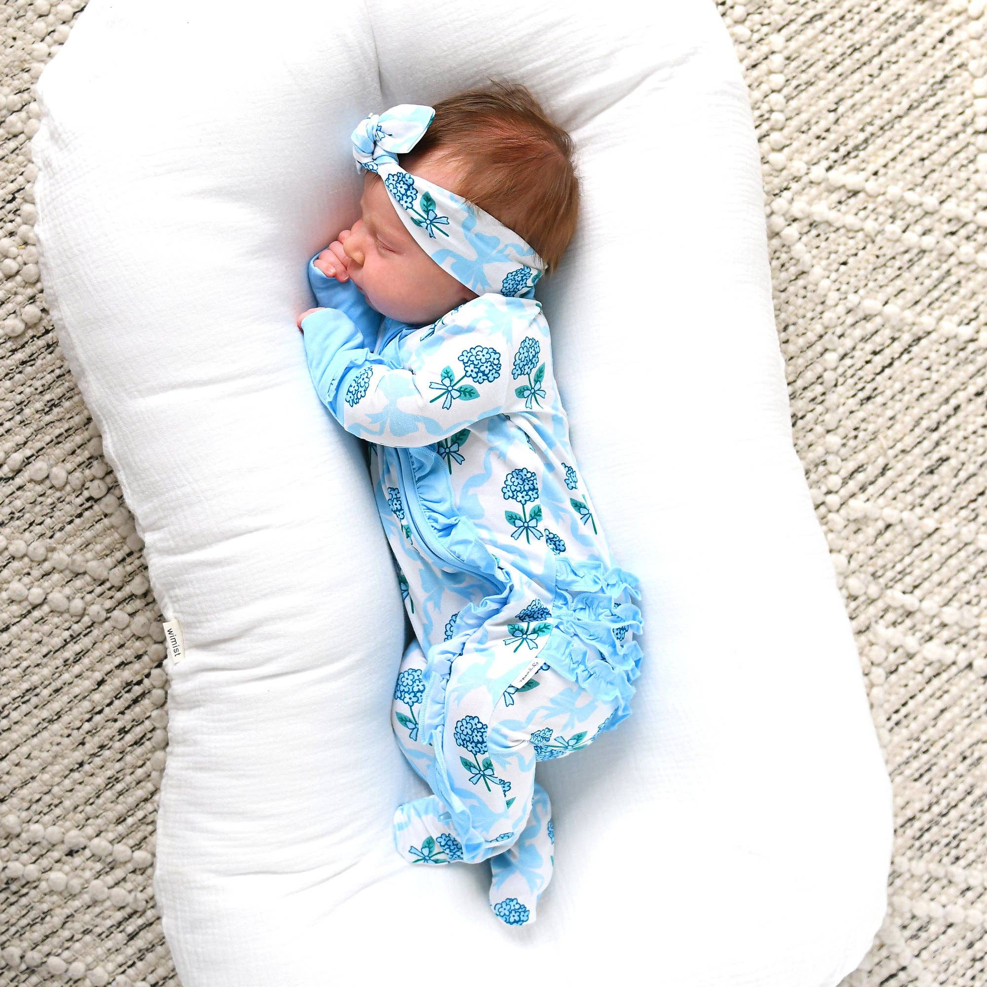 Bamboo Floral Ruffle Zip Sleeper — Baby One-Piece Outfit