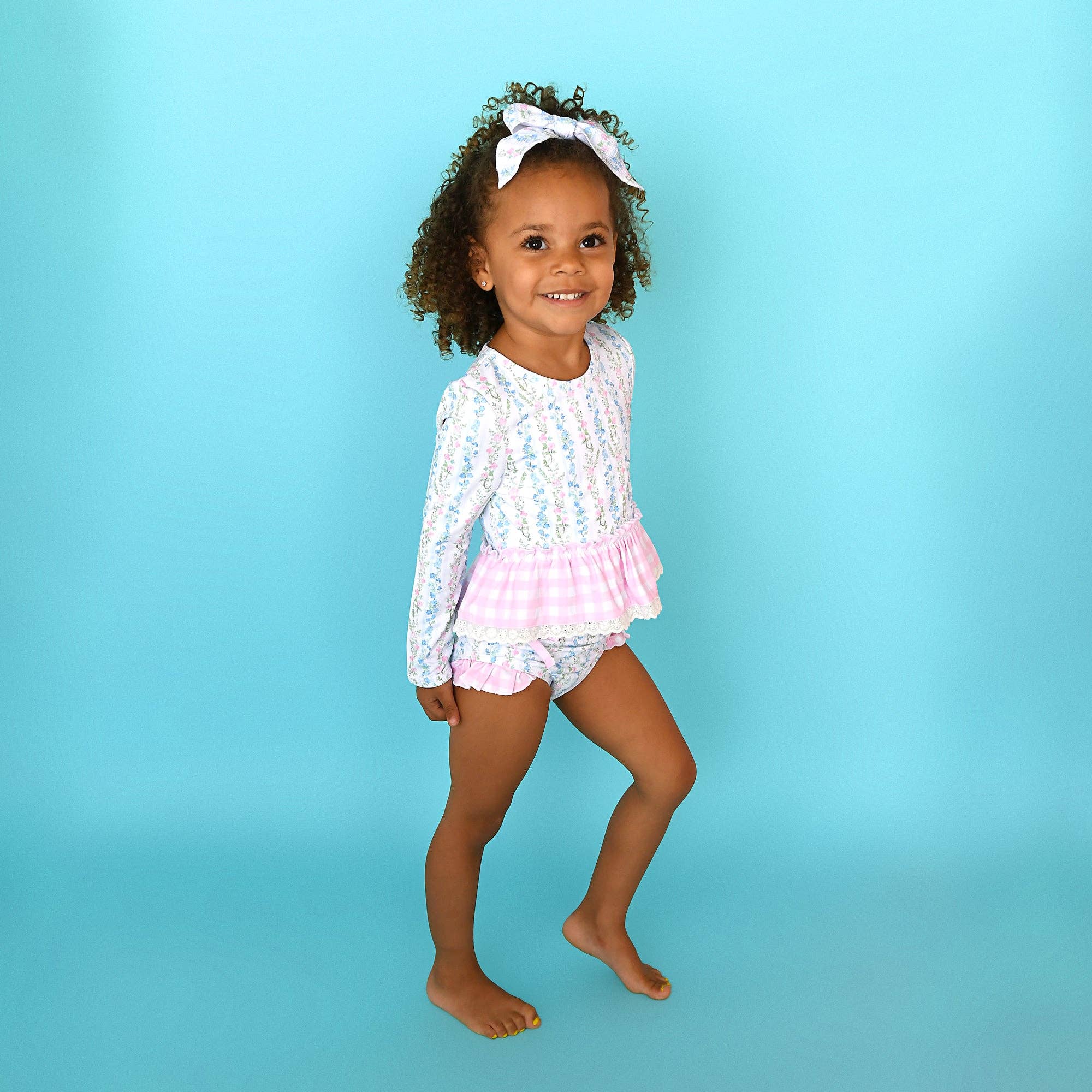 Girls' Floral Rash Guard 2-Piece Swim Set — UPF 50+