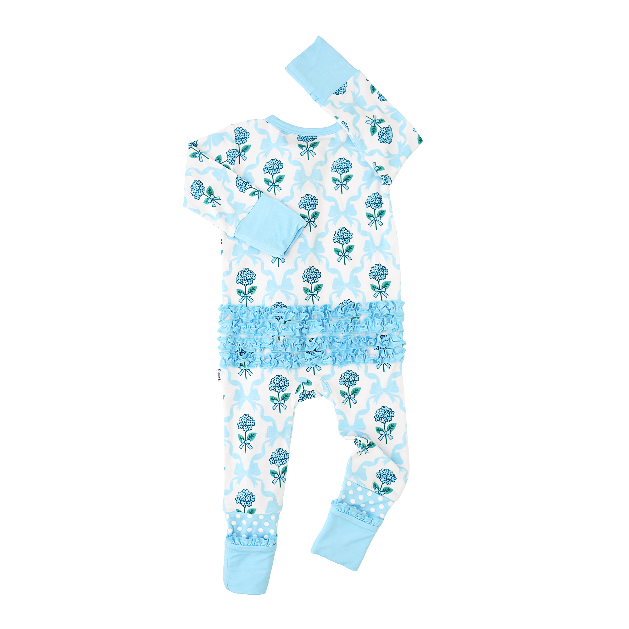 Bamboo Floral Ruffle Zip Sleeper — Baby One-Piece Outfit